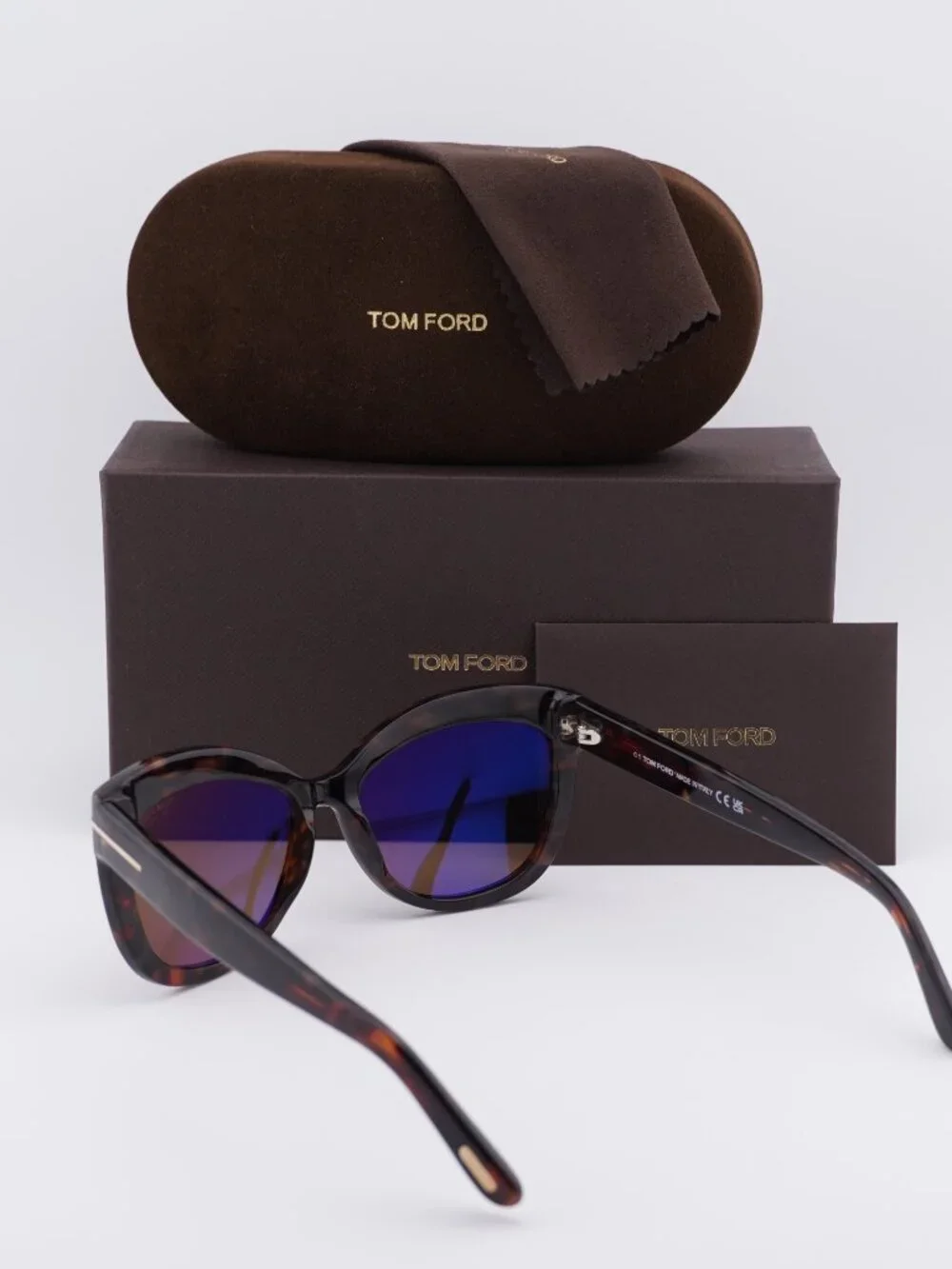 Tom Ford Alistair FT0524 54H Cat Eye Sunglasses - Red Havana/Brown Polarized
